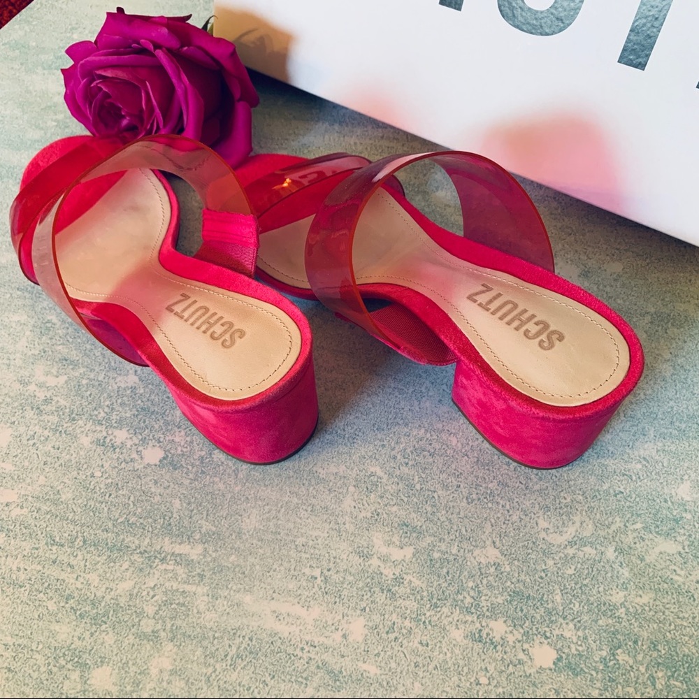 SCHUTZ NWT Chunky Heel Sandal Vinyl Straps - Picture 6 of 11